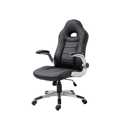 La Chaise espagnole Sepulveda Chaise de Bureau en Similicuir Noir 50 x 50 x 120 cm