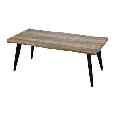 Zons ALEXUS salontafel in industriële stijl hout en metaal, zwart