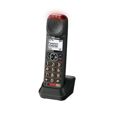 Panasonic KX-TGMA45 Téléphone Numérique sans Fil, Combiné Supplémentaire (Non Autonome) et Support de Charge, Ecran LCD, Volume Fort, Mode Conversation Lente, Contrôle de la Tonalité, Noir Métallisé