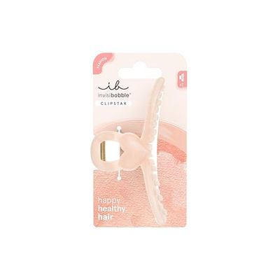 invisibobble CLIPSTAR L Heartbeat (1 unidad) – Pinza grande rosa con detalle de corazón – Para mujeres, niñas y niños – Sujeción delicada para looks románticos