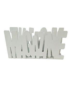 King Home - Revistero (34 x 8,5 x 18 cm), color blanco