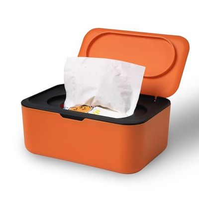 Cheerhom Wet Wipes Box for Baby, Box Wet Toilet Paper, Box for Wet Wipes with Lid, Wet Toilet Paper Box Black, Wet Paper Box for Bedroom, Car and Office