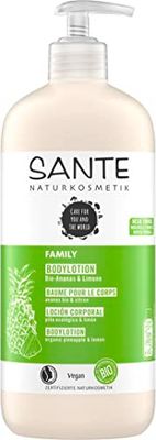 SANTE Naturkosmetik Moisturising Body Care for Dry Skin, Body Cream for Smooth Skin, with Organic Pineapple and Lime in Value Size, Family Body Lotion, 1 x 500 ml