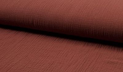 Bambino Double Gauze Muslin Fabric Material Dusty Terracotta, 1Mtr - 140cm x 100cm