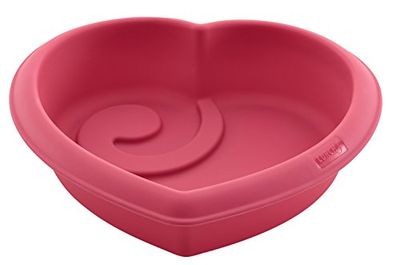 Lurch FlexiForm Moule à gâteau en Silicone Cœur pour créations particulière Back, Dimensions intérieures 19 x 18 cm, Cotton Candy, 19 x 19 x 6 cm