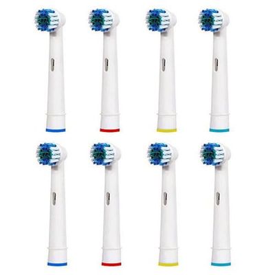 Cenocco, CC9029, 8 Testine di spazzolino di ricambio Bianco, Pulizia di precisione, setole morbide, compatibilità con Oral-B, setole micropulse, identificazione facile, comfort delle gengive