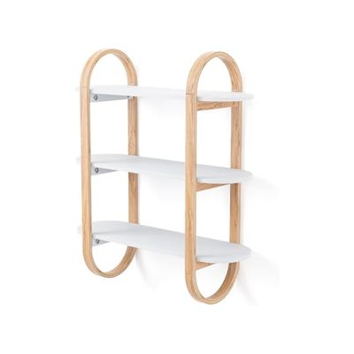 Wintem Étagère Murale en Bois Blanc avec 3 étagères, 65 x 24 x 75 cm, Peu encombrante, résistante et Facile à Installer, idéale pour Ranger des Objets de différents Genres tels Que des Livres, des