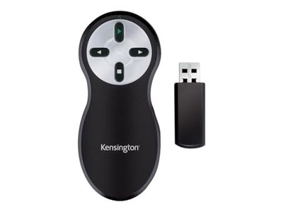 Kensington Presenter, trådlös, laserfri, 20 m räckvidd, kompatibel med Window & macOS, K33373EU, svart