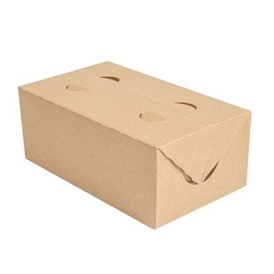 50 pezzi - Scatole cibo da portare 'Thepack' 1 L 240 G/M2 11 x 18 x 7 cm naturale cartone ondulato Nano-Micro