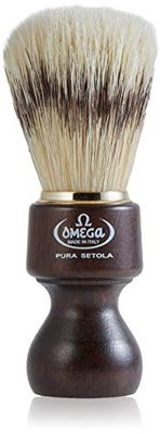 Omega 26 - Pennello da Barba in Pura Setola, Marrone Scuro