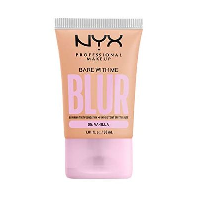 NYX Professional Makeup Mjukgörande foundation med medelhög täckning och matt finish, upp till 12 timmars vård och fukt, med niacinamider, bar med mig, färg: Vanilj, 1 x 30 ml