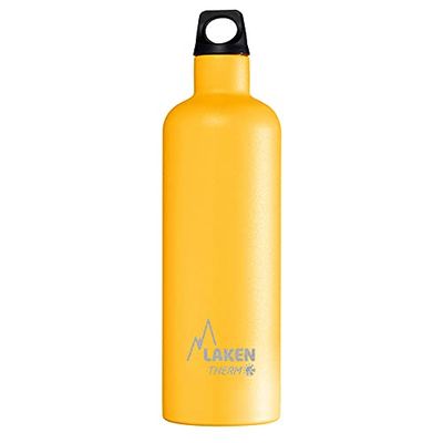 Botella Térmica de Acero Inoxidable de Doble Pared Aislada al Vacío Laken (0,75L - Amarillo) - Para Niños y Adultos/Para Gimnasio y Deportes - Resistente y Duradera