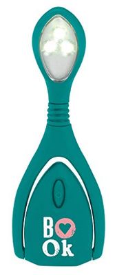 moses. libri_x Lumi® Plus book - Candeeiro de leitura com pinça de intensidade regulável para leitura no escuro, luz LED de leitura turquesa