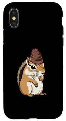 Chipmunk With A Pinecone Hat Cute Cottagecore Comic Case for iPhone X/XS