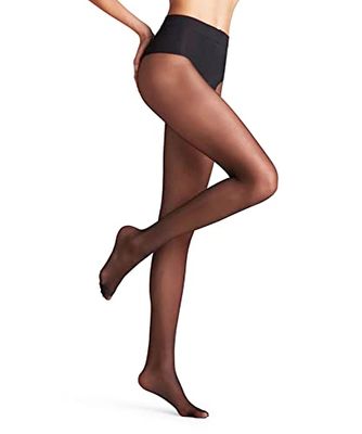 FALKE Shaping Top 20 DEN W Ti trasparenti velati con effetto modellante 1 pezzo, Collant Donna, Nero Black 3009, L