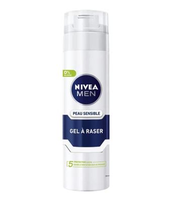 NIVEA MEN Pelle Sensibile Gel da barba (1 x 200 ml), crema da barba arricchita con camomilla e hamamelide, cura rasatura 0% alcol per uomo con pelle sensibile