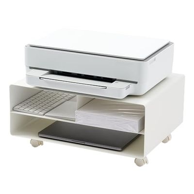 Yamazaki 4348 TOWER Printer Rack, white, Steel, 48 x 37 x 19 cm
