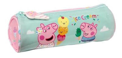 PEPPA PIG Ice Cream Ronde etui voor kinderen, ideaal voor kinderen van 5 tot 14 jaar, comfortabel en veelzijdig, kwaliteit en sterkte, 20 x 7 cm, lichtroze/mintgroen, lichtroze/mintgroen, Standaard,