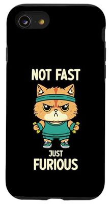 Not Fast Just Furious Funny Cat Sport Custodia per iPhone SE (2020) / 7 / 8