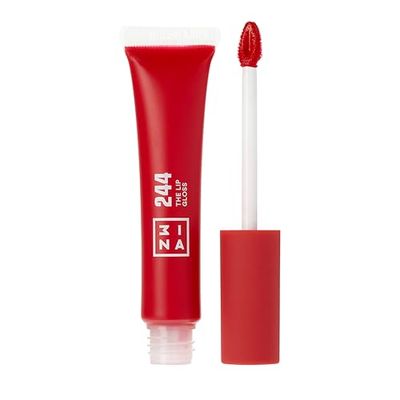 3INA MAKEUP - Vegan - The Lip Gloss 244 - Rosso - Effetto Specchio - Look Lucido - Apparenza Cremosa - Altamente Pigmentato - Lucidalabbra con Bacchetta -Formula idratante - Cruelty Free