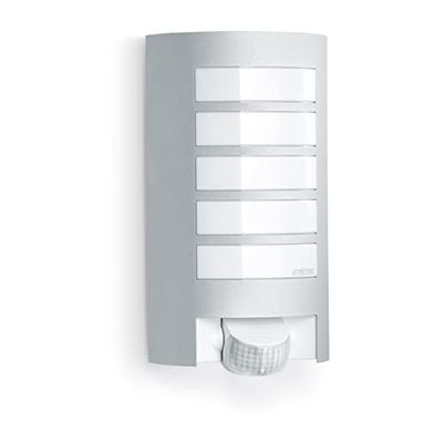 Steinel Lampada da Esterno L 12 S, Illuminazione esterna da Parete con sensore 180°, Ingresso casa, E27, Aluminium