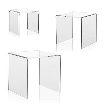 3 stuks U-standaard als goederenhouderset en decoratieve standaard, transparante presentatiestandaard voor figuren, cosmetica, verzamelstukken van origineel plexiglas, in drie verschillende maten