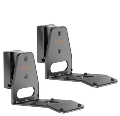 my wall HS41L - Soporte de Pared para Altavoces (inclinable, Giratorio, 2 Unidades), Color Negro