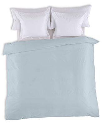 FUNDA NORDICA lisa color azul celeste - Cama de 105 (1 pieza) - 50% algodón / 50% poliéster - 144 hilos. Gramage: 115
