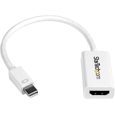 StarTech.com Conversor de Vídeo Mini DisplayPort a HDMI con Audio - Adaptador Activo MDP 1.2 para MacBook Pro - 4K 30Hz - Mini DP o Thunderbolt 1/2 para Mac/PC - mDP 1.2 a HDMI - Blanco (MDP2HD4KSW)
