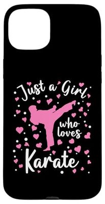 Just a Girl Who Loves Karate Pink Heart Karateka Case for iPhone 15 Plus
