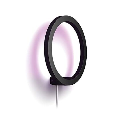 Philips Hue White and Color Ambiance Lampada da Parete LED Smart Sana, Luce Bianca o Colorata, Dimmerabile, 20W, Nero