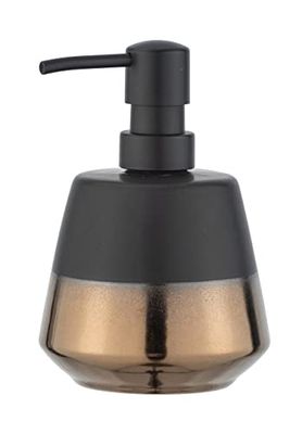 Wenko Brandol-Dispenser per Sapone Liquido, capacità 0,45 l, Ceramica, Nero, 9.8 x 14.1 x 9.8 cm
