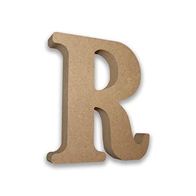 Habercrafts Lettres en bois MDF pour travaux manuels Lettre R (grande 13 cm de bon x 2 profondeur) grandes autoportantes loisirs créatifs, noms et décoration personnalisés (lettre R)