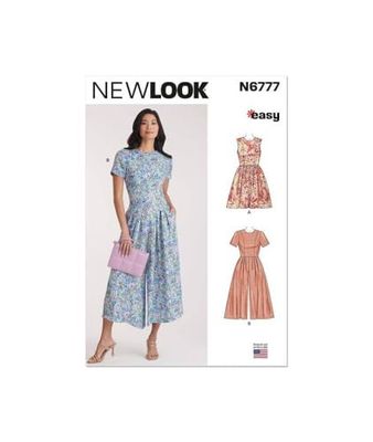 NEW LOOK Paper Pattern UN6777A Robe et combinaison pour femme A (36-38-40-42-44-46-48)