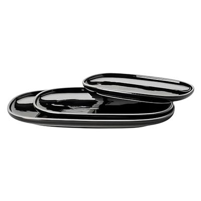 MÄSER 934044 Serie Isora Juego de platos modernos con 3 platos de servir de forma cuadrada en diferentes tamaños de cerámica de alta calidad, gres