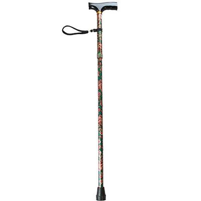 NRS Healthcare Folding Walking Stick, Paisley
