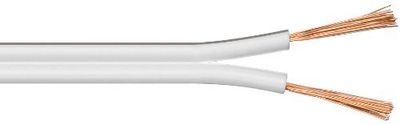 MANAX 15109 Câble d'enceinte 100% cuivre OFC Blanc 2 x 0,5 mm² 10,0 m