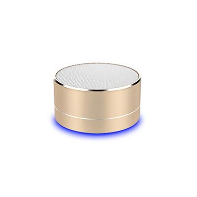 Speaker Metaal Bluetooth voor iPhone 11 Pro Max USB-poort TF-kaart Auxiliaire luidspreker Micro Mini (Gold)