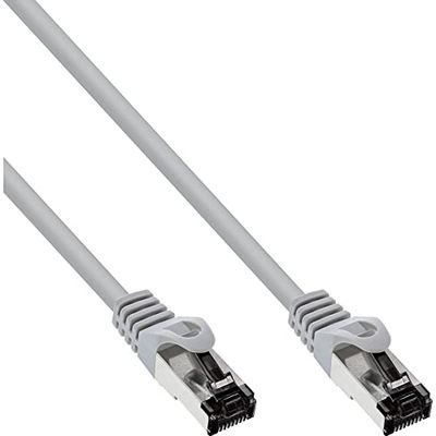 InLine® patchkabel, S/FTP (PiMf), Cat.8.1, 2000 MHz, halogenfri, koppar, grå, 1 m