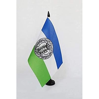 AZ FLAG Bandera de Mesa de la Reino DE LA ARAUCANÍA Y LA Patagonia con Armas 21x14cm - BANDERINA de DESPACHO Nueva Francia 14 x 21 cm