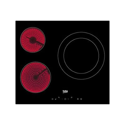 Beko HIC63402T piano cottura Incasso Ceramica Nero - Piastre (Incasso, Ceramica, Vetro-ceramica, Nero, 1200 W, Rotondo)