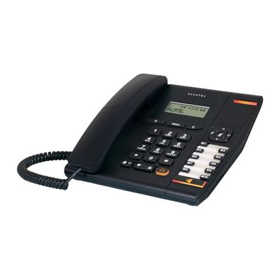 ALCATEL Temporis 580 PRO - Téléphone Fixe Filaire Professionnel - Bibloc - Affichage Alphanumérique - Touche Mute - Indicateur Lumineux - Volume Réglable - Touche Rappel - 10 Mémoires Directes - Noir