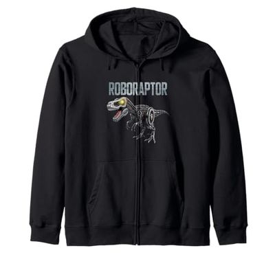 Robotic Dinosaur T-Rex Robotic Engineering Dino Funny Robot Zip Hoodie