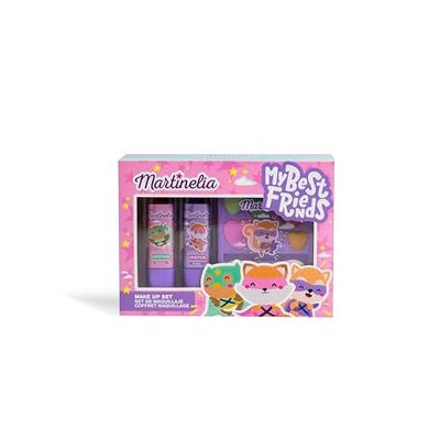 MARTINELIA - Kit di trucco per bambini - Cofanetto trucco per bambina: 2 rossetti + tavolozza di 6 ombretti + applicatore - trucco per bambini senza prodotti nocivi - regalo per bambine dai 3 anni