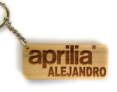 Portachiavi o calamita personalizzato in legno Faltec compatibile con APRILIA - personalizza con il tuo nome o con la targa della moto - logo moto