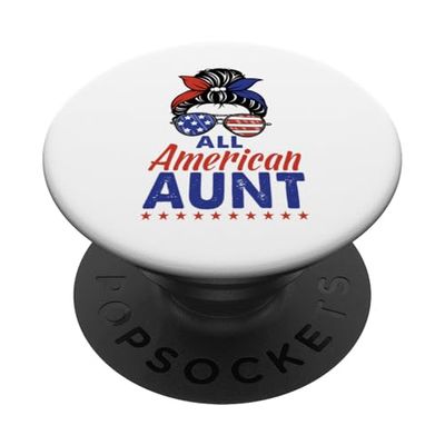 All American Aunt Sunglasses USA Flag 4th of July PopSockets PopGrip Adhesivo