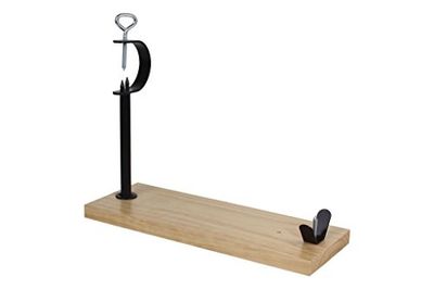 Cofan Suporte de presunto de madeira com tubo de metal, medidas 47,2 x 18,5 x 58 cm, peso 1,4 kg