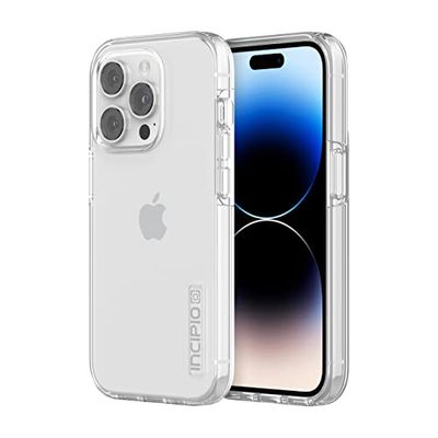 Incipio DualPro Series Custodia per iPhone 14 Pro, sottile, resistente ed elegante protezione multistrato - Trasparente (IPH-2049-CLR)