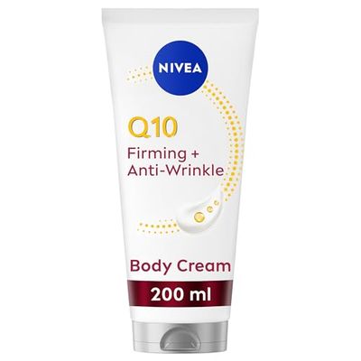 NIVEA Q10 Firming + Anti-Wrinke Body Neck & Chest Cream Moisturiser 200ml, Neck Firming Cream to Reduce Fine Lines and Wrinkles, Neck Cream Formulated with Q10, Creatine and Vitamin B5