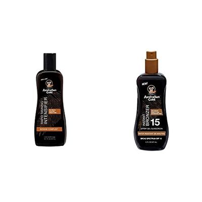 Rapid Tanning Intensifier Lotion 250 Ml & Sunscreen Spf15 Spray Gel With Instant Bronzer 237 Ml